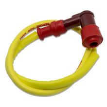Spark plug connector set NGK 4x LB10EHAK racing with yellow high-performance silicone ignition cable, 50cm 90° phenolic resin plug, 5K-Ohm, 8719