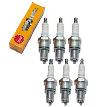 Conjunto de Velas de Ignição NGK 6x BPR6ES Vela de ignição com supressor de ruído, rosca longa 19,0mm Ø 14,0mm, 4008 / 4852 / 7678 / 7822 / 94811