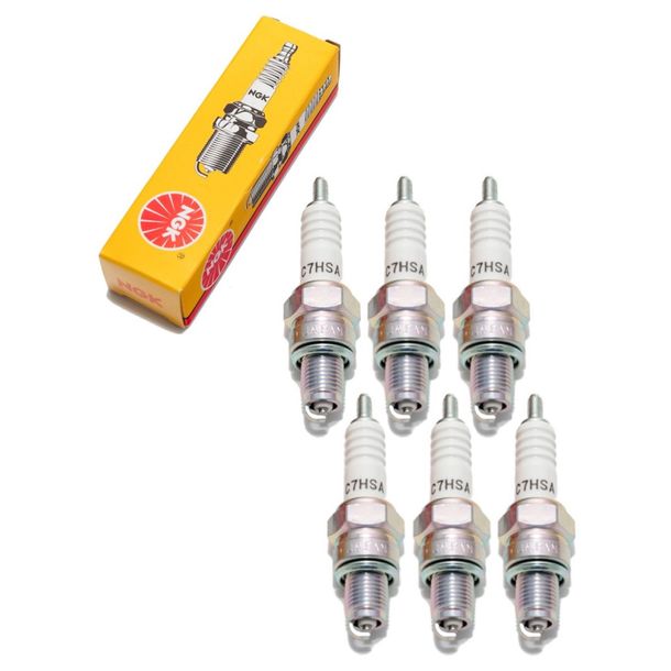 Zündkerzen Set NGK 6x C7HSA Zündkerze, 12,7mm Kurzgewinde Ø 10,0mm, 4629