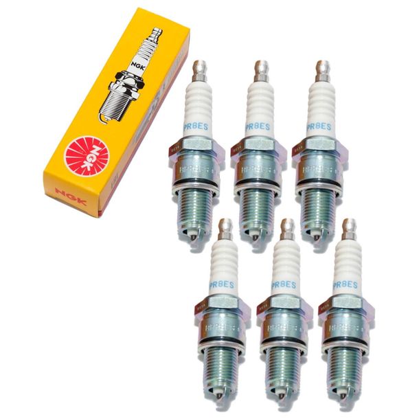 Bougies Kit NGK 6x BPR8ES Bougie résistance, 19,0mm long filetage Ø 14,0mm, 3923 / 5170