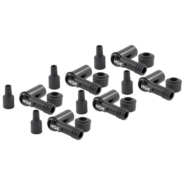 Connecteur bougie Kit NGK 6x LB01F 14mm M4 90° noir, 8330
