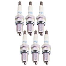 Zündkerzen Set NGK 6x DPR6EB-9 Zündkerze entstört, 19,0mm Langgewinde Ø 12,0mm, feste SAE-Anschlussmutter, 3108