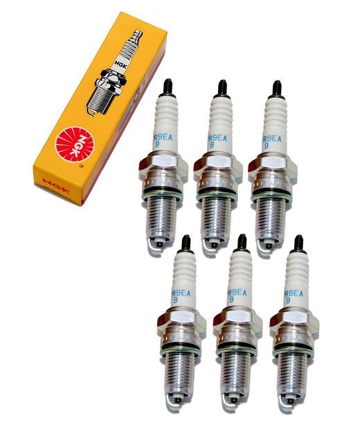Zündkerzen Set NGK 6x DPR9EA-9 Zündkerze entstört, 19,0mm Langgewinde Ø 12,0mm, 3717 / 5329