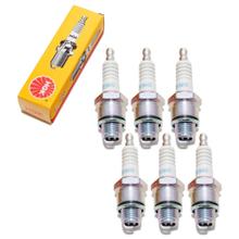 Zündkerzen Set NGK 6x BR9HS Zündkerze entstört, 12,7mm Kurzgewinde Ø 14,0mm, 4522