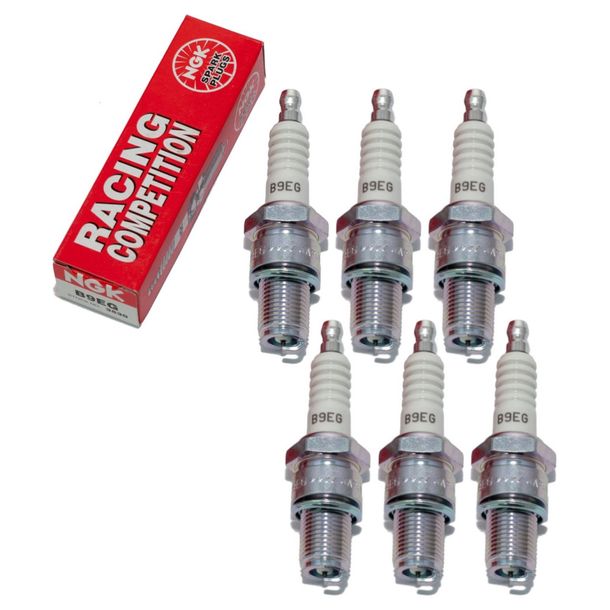 Spark plug set NGK 6x B9EG racing, 19,0mm long thread Ø 14,0mm, 3530 / 3998