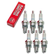Spark plug set NGK 6x BR8EG racing resistor, 19,0mm long thread Ø 14,0mm, 3130 / 3992