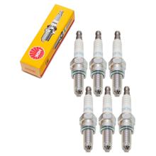 Zündkerzen Set NGK 6x CR7EKB Zündkerze entstört, 19,0mm Langgewinde Ø 10,0mm 2-Massen-Elektrode, feste SAE-Anschlussmutter, 4455