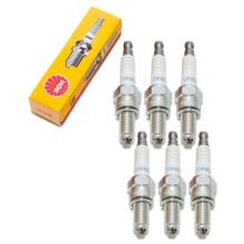 Zündkerzen Set NGK 6x CR8EKB Zündkerze entstört, 19,0mm Langgewinde Ø 10,0mm 2-Massen-Elektrode, feste SAE-Anschlussmutter, 4374