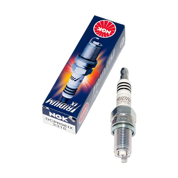 Spark plug set NGK 6x DCPR9EIX iridium resistor, 19,0mm long thread Ø 12,0mm, 2316