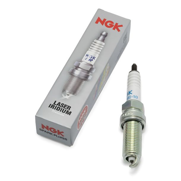Spark plug set NGK 6x LKAR9BI-10 iridium resistor, 26,5mm long thread reach plug Ø 12,0mm, integral terminal, 95371