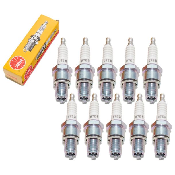 Zündkerzen Set NGK 10x B7ES Zündkerze, 19,0mm Langgewinde Ø 14,0mm, 1111 / 2877