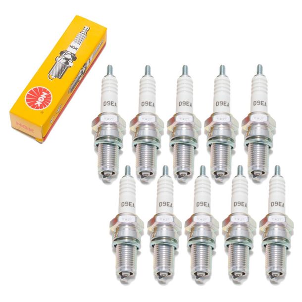 Zündkerzen Set NGK 10x D9EA Zündkerze, 19,0mm Langgewinde Ø 12,0mm, 2420