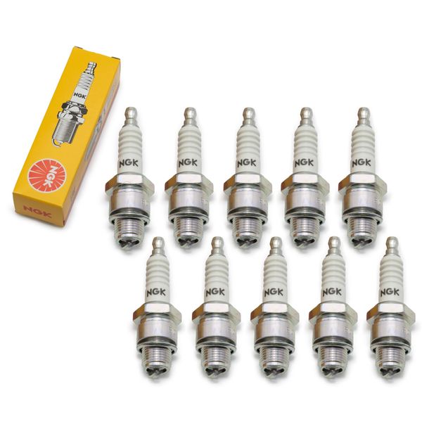 Spark plug set NGK 10x B10HS, 12,7mm short thread Ø 14,0mm, 2399