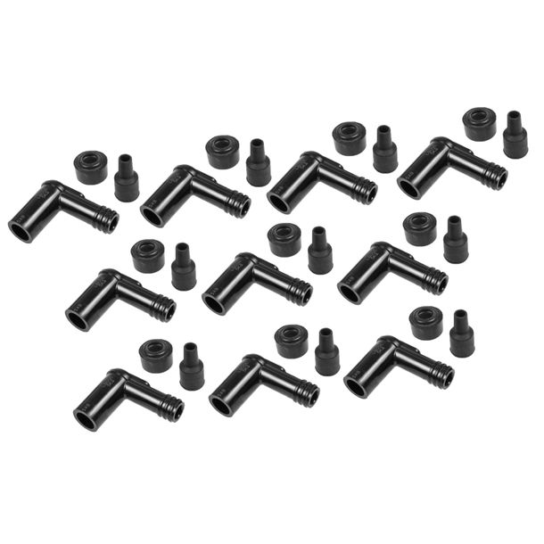 Spark plug connector set NGK 10x LB05E 14mm SAE 90° black, 8031