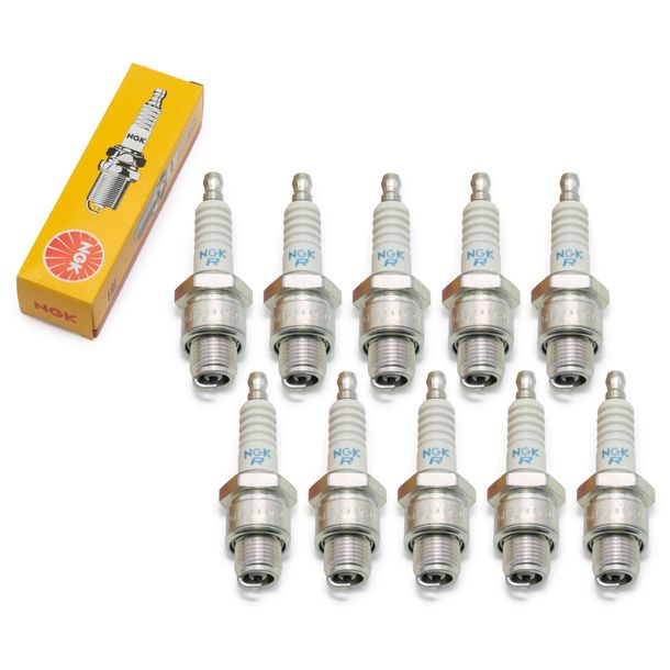 Spark plug set NGK 10x BR6HS resistor, 12,7mm short thread Ø 14,0mm, 3922 / 4200 / 6676