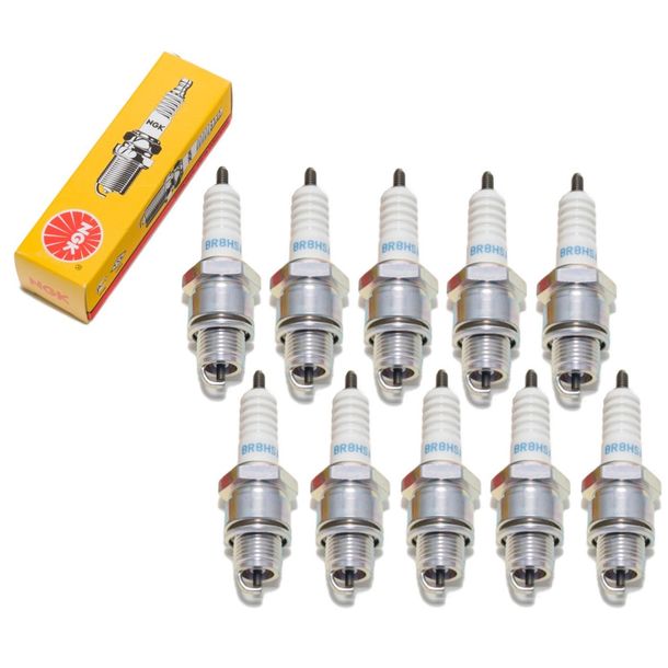 Spark plug set NGK 10x BR8HSA resistor, 12,7mm short thread Ø 14,0mm, 5539