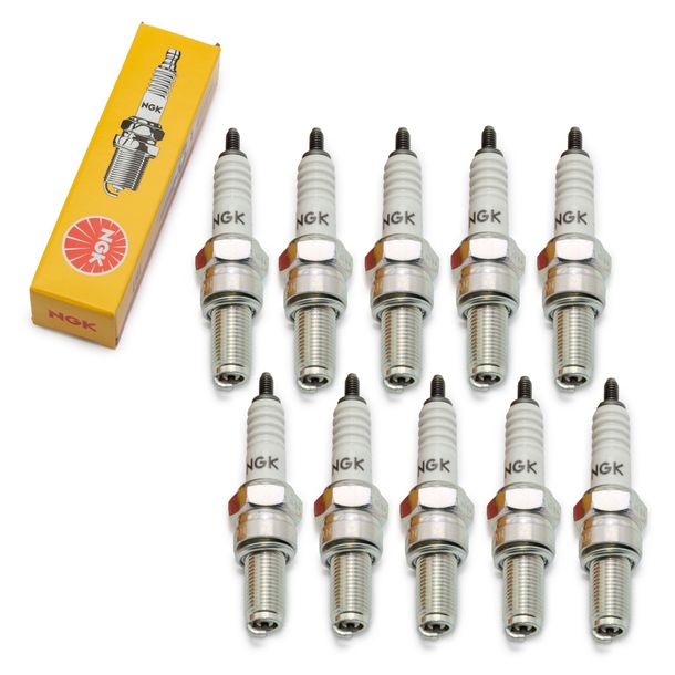 Spark plug set NGK 10x C9E, 19,0mm long thread Ø 10,0mm, 7499