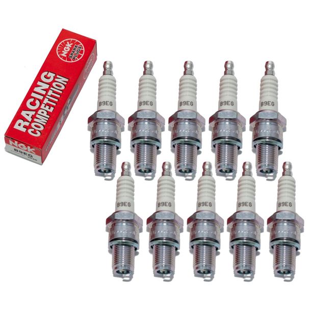 Spark plug set NGK 10x B9EG racing, 19,0mm long thread Ø 14,0mm, 3530 / 3998
