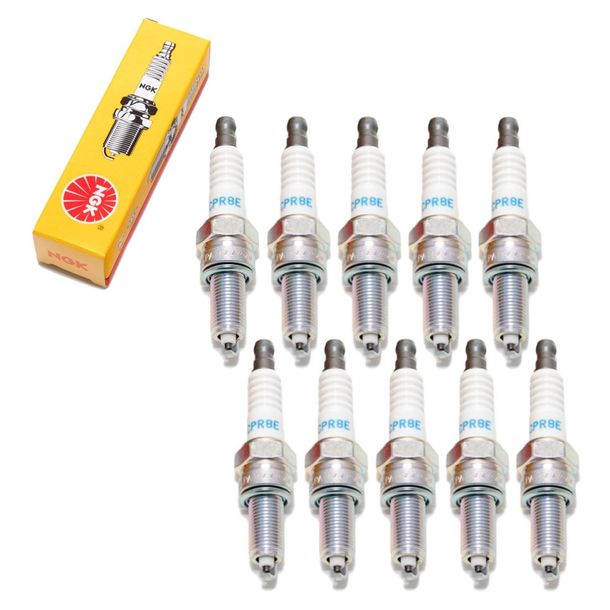 Spark plug set NGK 10x CPR8E resistor, 19,0mm long thread Ø 10,0mm, 7411