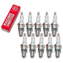 Zündkerzen Set NGK 10x BR10EG Racing-Zündkerze / Rennzündkerze entstört, 19,0mm Langgewinde Ø 14,0mm, 3830 / 3993