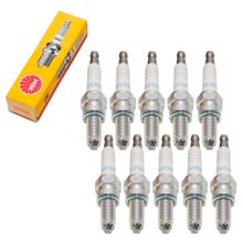 Zündkerzen Set NGK 10x CR7EKB Zündkerze entstört, 19,0mm Langgewinde Ø 10,0mm 2-Massen-Elektrode, feste SAE-Anschlussmutter, 4455