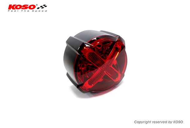 Rücklicht Koso LED Bremslichtfunktion GT-02 rotes Glas mit Zulassung