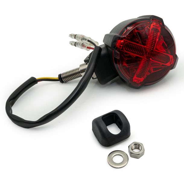 Rücklicht Koso LED GT-02S Bremslichtfunktion rotes Glas mit Halter mit Zulassung