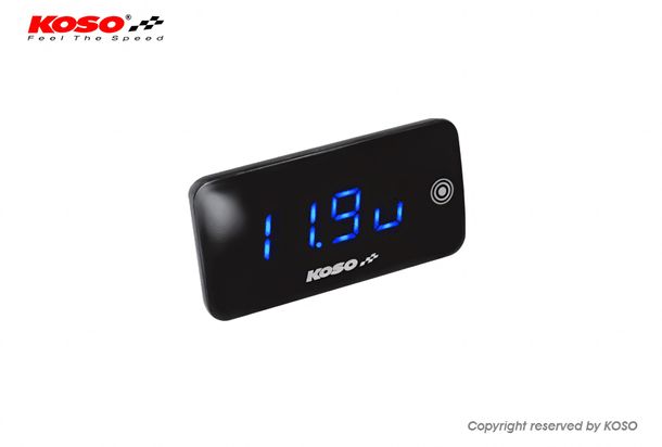 Voltmeter Koso Slim Line New Generation und Thermometer Blau