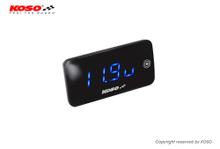 Voltmeter Koso Slim Line New Generation und Thermometer Blau