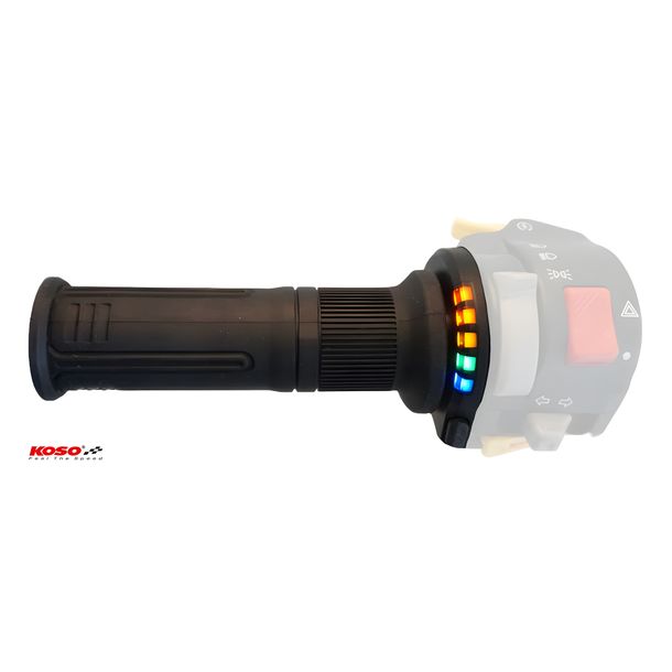 Interrupteur Koso 7/8 pouces + 1 pouce L 120 mm type K + poignées chauffantes noires de 10 cm