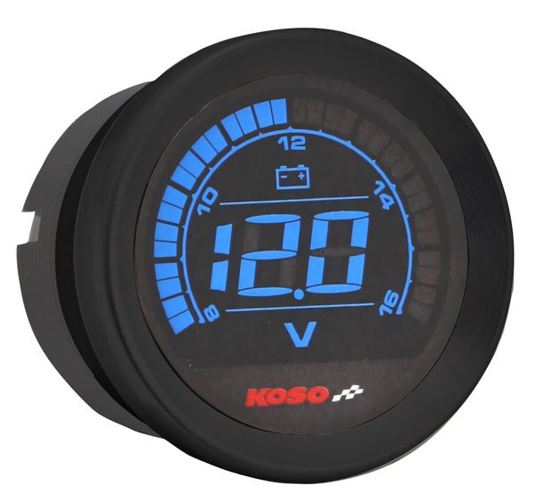 Voltímetro digital Koso para Harley Davidson FLS Softail FLSTC Heritage Classic ABS FXCW Rocker FXDB Dyna Switchback FXDBI EFI Street Bob FXDX Super Glide Año 2004 - 2013