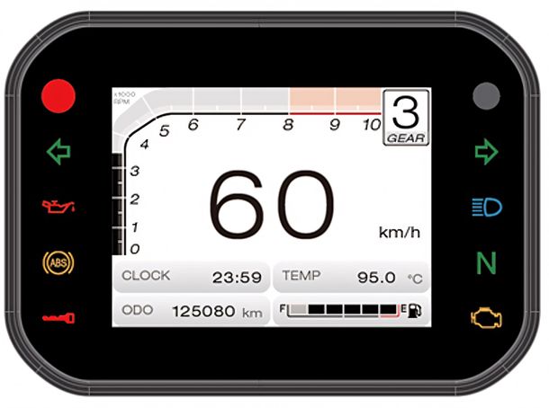 Multifunktionsmessgerät Koso RX-3S TFT 15.000 RPM Drehzahlmesser und Tachometer – Bild 2