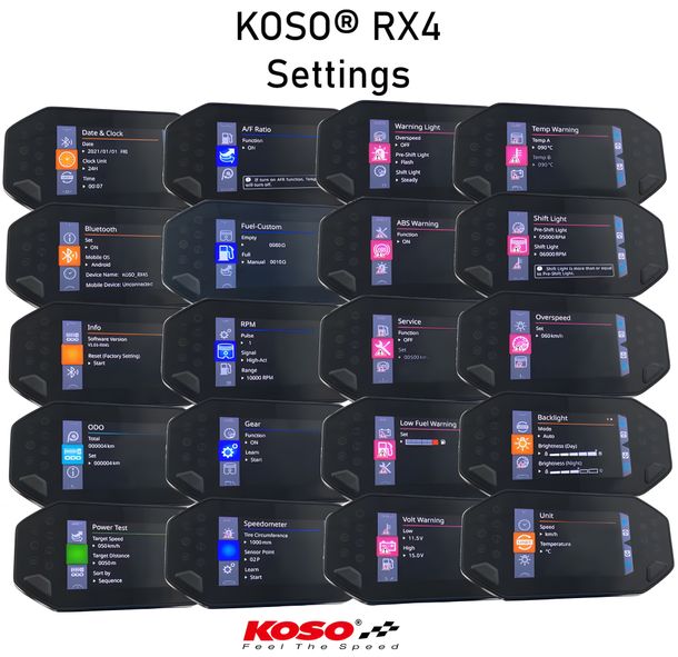 Speedometer Koso RX4 Unlimited LCD display – Bild 6