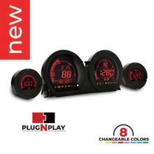 Tachometer Koso HD-03 Set Instrument Kit LCD-Kit 8 austauschbare Farben 4-teilig für Harley Davidson FLTRXS Road Glide Special Street FLHXS FLTR FLTRU Ultra FLHX 1688 - 1868 ccm Bj. 2014 - 2021