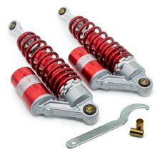 Stoßdämpfer-Satz MXT Federbeine 325-355mm mit externem Ausgleichsbehälter, rot / silber für Simson S50, S51, S70
