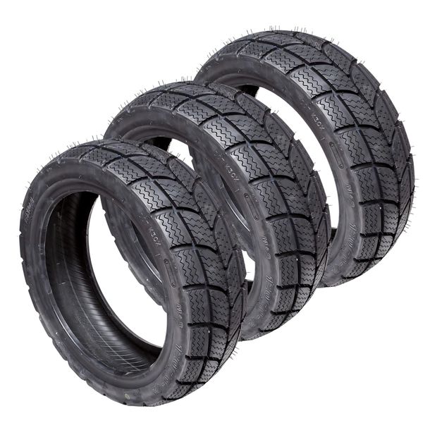 Juego de neumáticos 3x Kenda K701 100/90-10 M+S 61J TL para Piaggio Ape 50 Neumáticos de invierno