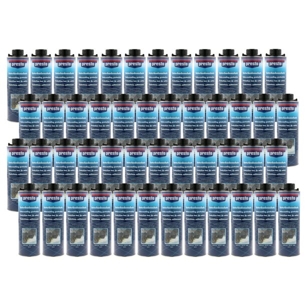 48 lattine protezione sottoscocca Presto 603239 UBS Protezione contro le schegge di bitume, bomboletta spray nera, 1000ml