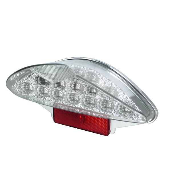 LED TNT achterlicht met goedkeuring inclusief reflector, helder glas/rood voor Jmstar Zeus, Keeway Pixel Mawi Desire Race Power Star Vento Triton Baotian BT49QT-18F1 jaar 05 - 2010
