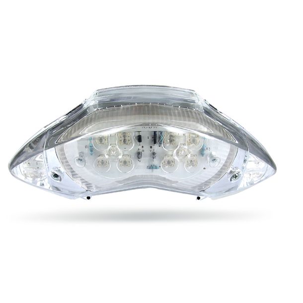 LED TNT rear light with approval, clear glass for MBK Mach G LC, Yamaha Jog R AC RR 50 ccm