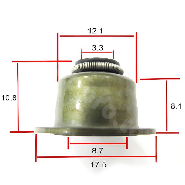 Ventilschaftdichtungssatz RB MAX Ø 17,5 / 12,1 / 8,7 / 3,3mm, 10,8 / 8,1mm, 10 Stück, 843307 für Vespa GTS 1 i.e LX 3V VXL SXL Sprint Primavera, Aprilia Bj. 2006 - 2022