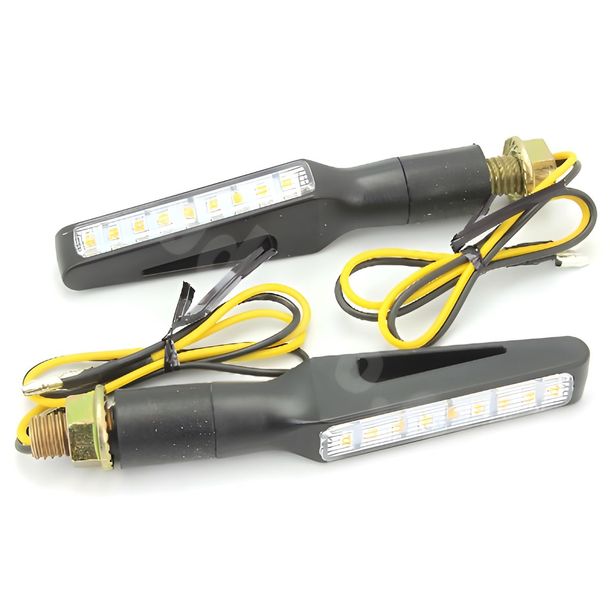 LED OPM ARIZONA richtingaanwijzer links en rechts, met goedkeuring, helder glas/zwart, 2 stuks