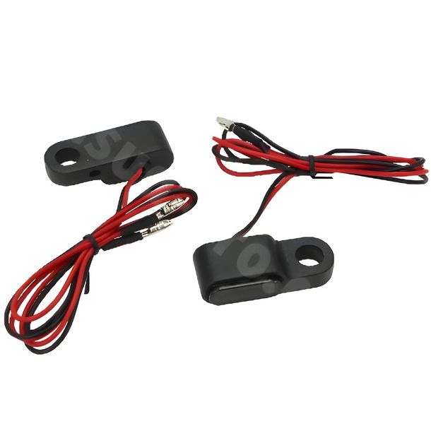 Indicador LED OPM BRONSON izquierdo y derecho, con aprobación, gris ahumado/negro, 2 piezas