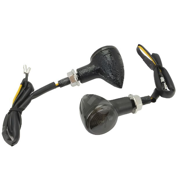 OPM GIBSON LED-indicator links en rechts, met goedkeuring, rookgrijs/zwart, 2 stuks