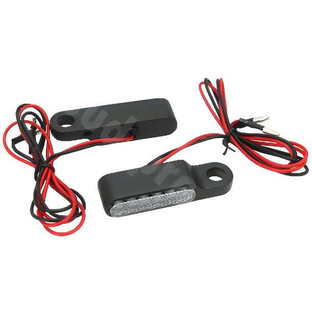 OPM NORRIS LED-indicator links en rechts, met goedkeuring, helder glas/zwart, 2 stuks