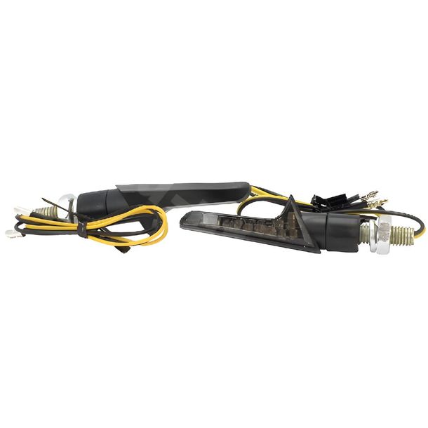 OPM SHORTY LED-indicator links en rechts, met goedkeuring, rookgrijs/zwart, 2 stuks