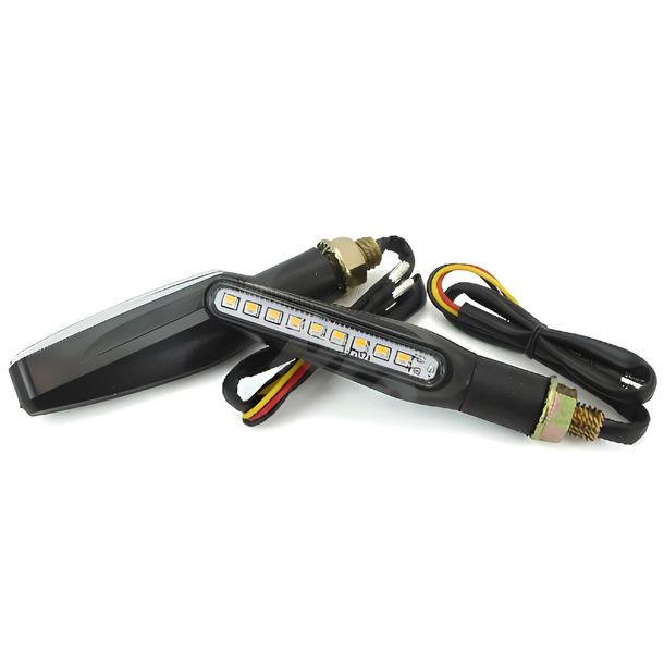 LED OPM TROOP indicator running light including brake light left & right, with approval, clear glass/black, 2 pieces