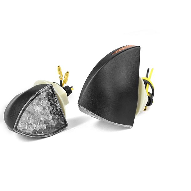 Indicatore LED TNT BEAN sinistro e destro, con omologazione, vetro trasparente/nero, 2 pezzi