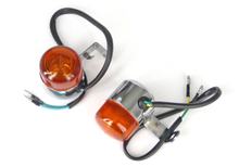 Blinker TNT links & rechts mit Zulassung, orange / chrome, 2 Stück