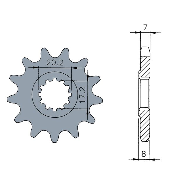 Ritzel TNT 13 Zähne für HRD Sonic Enduro SM, HM CRE Derapage RR Motorhispania YR11 VTVDV1CE20101 MBK X-Limit Rieju Drac Moric VTVDV1CP20101 X-Power Bj. 1986 - 2017