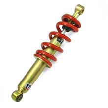 TNT veerpootdemper 335 mm, rood/zilver voor Derbi Senda R L 50 ccm jaar 1996 - 1997